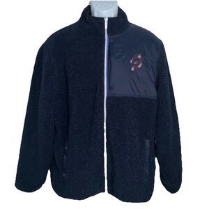 Fourlaps x Peloton Reversible Jacket Sherpa Full Zip Windbreaker Blue Men Large